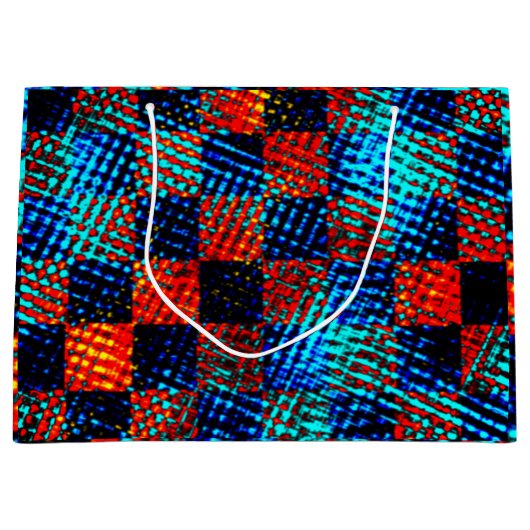 Xadrez laranja, azul, Fake sujo ou manchado. Große Geschenktüte (Vorderseite)