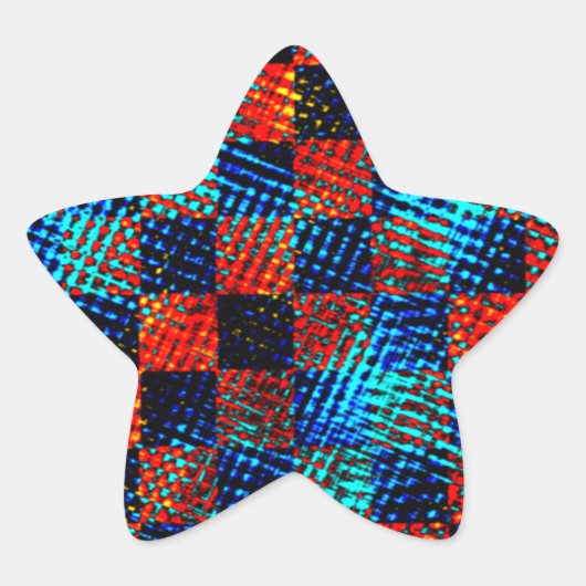 Xadrez laranja, azul, Fake sujo ou manchado. Stern-Aufkleber (Vorderseite)