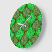 Xadrez verde falsa grama ou folhas de coqueiro. große wanduhr (Winkel)