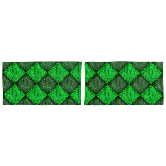Xadrez verde falsa grama ou folhas de coqueiro. kissenbezug (Vorderseite-Set)