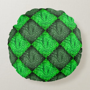 Xadrez verde falsa grama ou folhas de coqueiro. rundes kissen