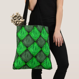 Xadrez verde falsa grama ou folhas de coqueiro. tasche