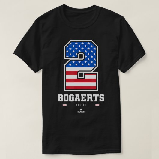 Xander Bogaerts US-Flaggennummer T-Shirt (Design vorne)