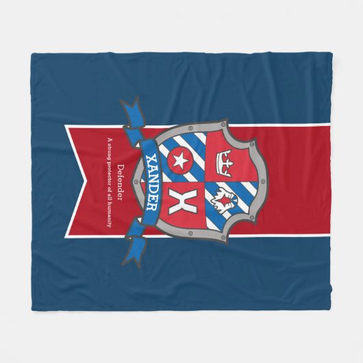 Xander name bedeutet Wappen Adlerrot Fleecedecke (Vorderseite (Horizontal))