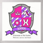 Xaria Name bedeutet heraldry Wappen unicorone post Poster (Vorne)