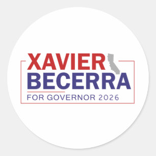 Xavier Becerra 2026 Für Gouverneur, California Pol Runder Aufkleber