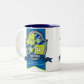 Xavier Buchstabe X Wappen blau grün bedeutet Zweifarbige Tasse (Vorderseite Links)