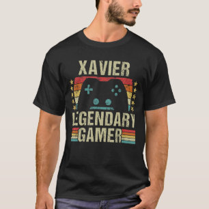 Xavier Gamer Retro Gaming Vintag Game Personalisie T-Shirt