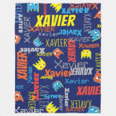 Xavier individuelle Name-Pixelgrafikmonster Fleecedecke (Vorderseite)