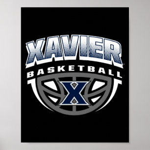 Xavier Musketeers Basketball Dribbel Navy Poster