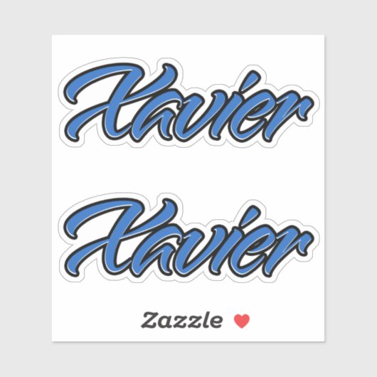 Xavier Name blue Aufkleber Sticker Stickerset (Blatt)