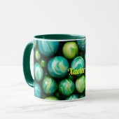 XAVIER ~ Tasse personalisiert ~ Grüne Murmeltiere  (Vorderseite Links)