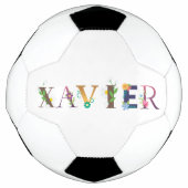 XAVIER Vorname Elegant bestickt Fußball (Vorderseite)