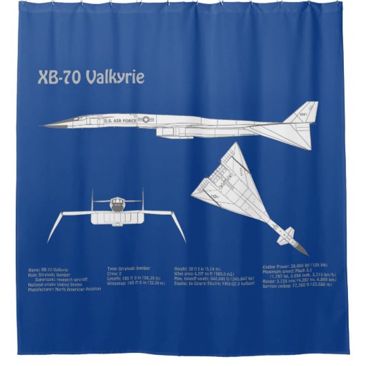XB-70 Valkyrie - Flugzeugkonzepte ABD Duschvorhang (Vorderseite)