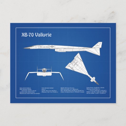 XB-70 Valkyrie - Flugzeugkonzepte ABD Postkarte (Vorderseite)