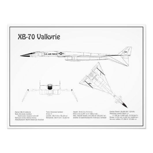 XB-70 Valkyrie - Flugzeugkonzepte BD Fotodruck (Vorne)
