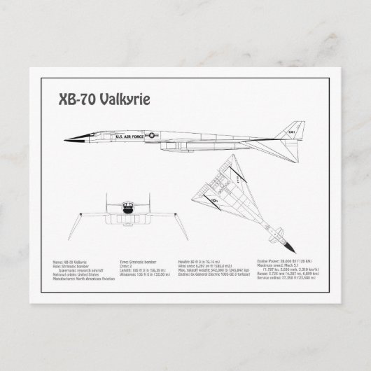XB-70 Valkyrie - Flugzeugkonzepte BD Postkarte (Vorderseite)
