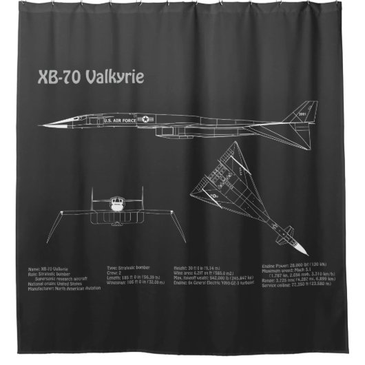 XB-70 Valkyrie - Flugzeugkonzepte PD Duschvorhang (Vorderseite)
