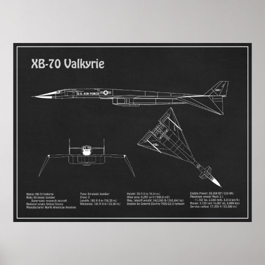 XB-70 Valkyrie - Flugzeugkonzepte PD Poster (Vorne)