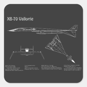 XB-70 Valkyrie - Flugzeugkonzepte PD Quadratischer Aufkleber