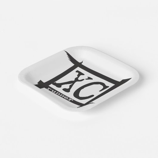 XC Cross Country Runner-Papierplatte Pappteller (Gewinkelt)