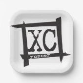 XC Cross Country Runner-Papierplatte Pappteller (Vorderseite)