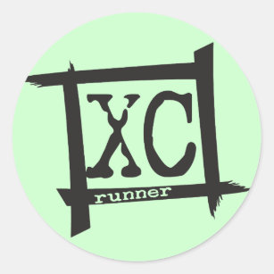 XC Cross Country Runner Runder Aufkleber