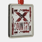 XC Cross Country Runner Silbernes Ornament (Rechts)