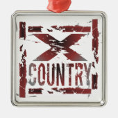 XC Cross Country Runner Silbernes Ornament (Vorne)