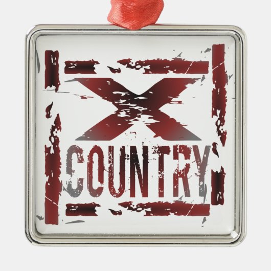 XC Cross Country Runner Silbernes Ornament (Vorne)