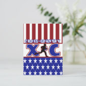XC CROSS LAND PATRIOTIC USA FARBEN POSTKARTE (Stehend Vorderseite)