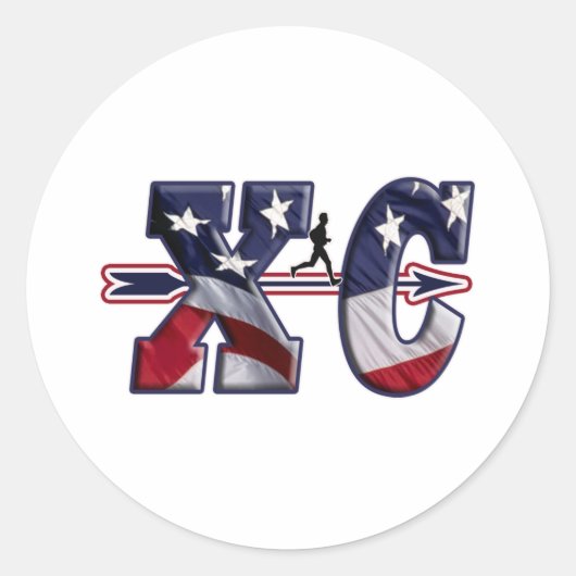 XC CROSS LAND PATRIOTIC USA FLAG RUNDER AUFKLEBER (Vorderseite)