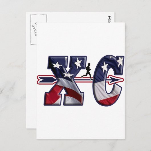 XC CROSS LAND USA FLAG WRAPPED POSTKARTE (Vorne/Hinten)