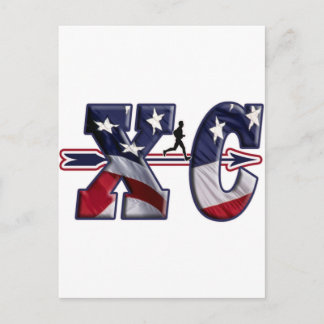 XC CROSS LAND USA FLAG WRAPPED POSTKARTE