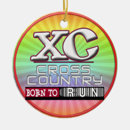 XC CROSS LÄNDERMOTTO GEBOREN ZUM AUSFÜHREN VON MAR KERAMIKORNAMENT