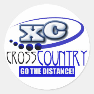 XC MOTTO - gehen der Abstand - CROSS COUNTRY Runder Aufkleber