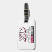 XC QUERland-MOTTO GEBOREN, KASTANIENBRAUN LAUFEN Gepäckanhänger (Vorderseite vertikal)