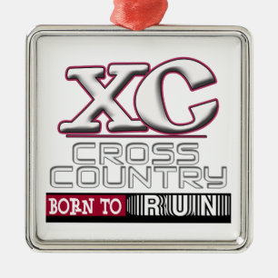 XC QUERland-MOTTO GEBOREN, KASTANIENBRAUN LAUFEN Ornament Aus Metall