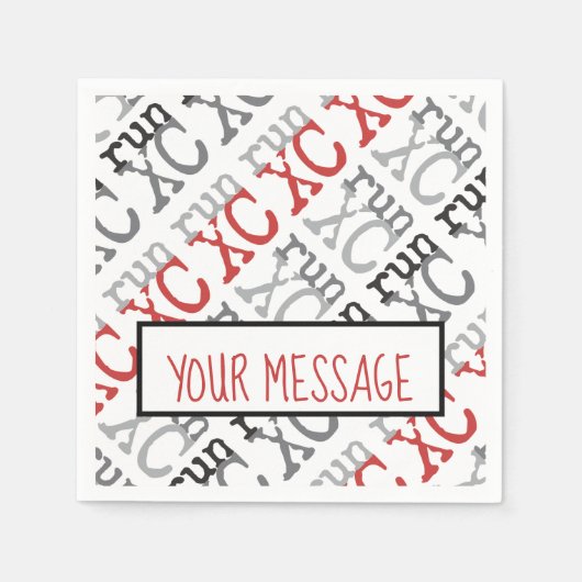 XC Run - Cross Country Running Paper Napkins Serviette (Vorderseite)