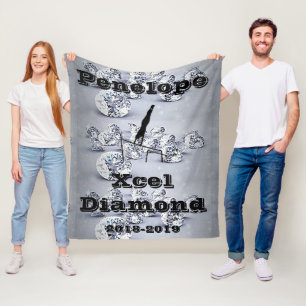 Xcel Diamond Girls Gymnastik Personalisiert Blanke Fleecedecke