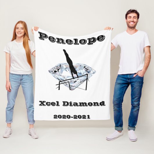 Xcel Diamond Girls Gymnastik Personalisiert Blanke Fleecedecke (Beispiel)