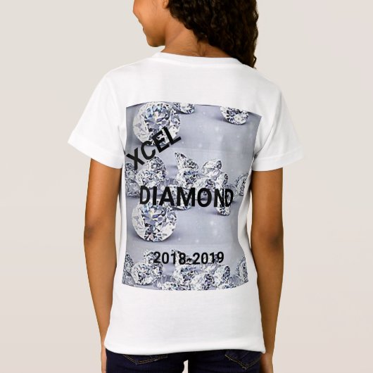 Xcel Diamond Girls Gymnastik Personalisierter T -  T-Shirt (Rückseite)