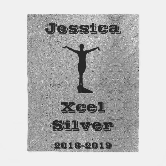 Xcel Silver Gymnastik Personalisiert Fleece Blanke (Vorderseite)