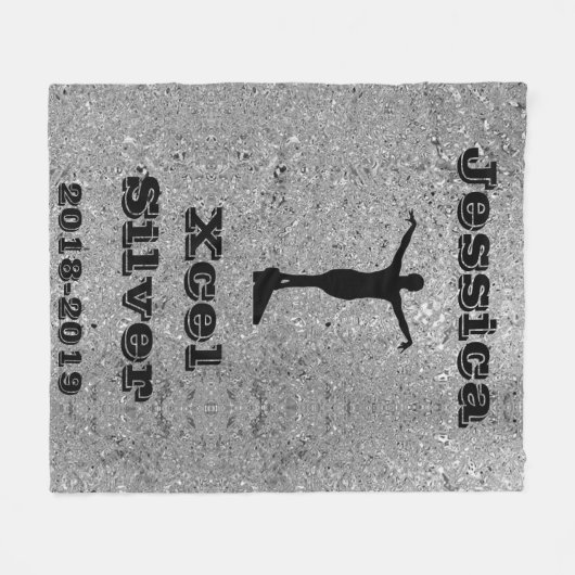 Xcel Silver Gymnastik Personalisiert Fleece Blanke (Vorderseite (Horizontal))