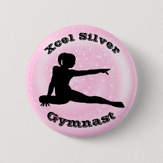 Xcel Silver Turner - Mädchen-Turnen-Knopf Button (Vorderseite)