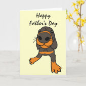 XD- Funny Dog Cartoon Vatertag Card Karte (Gelbe Blume)