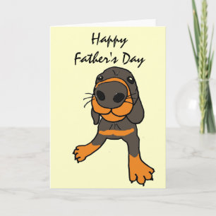 XD- Funny Dog Cartoon Vatertag Card Karte