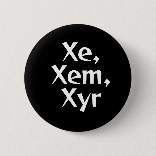 Xe/Xem Pronomen-Knopf Button (Vorderseite)