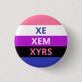 Xe/Xem Pronomina Genderfluid Flaggen-Abzeichen Button (Vorderseite)