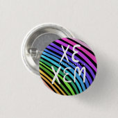 XE/XEM Pronouns farbenfroher Handschrift Regenboge Button (Vorne & Hinten)